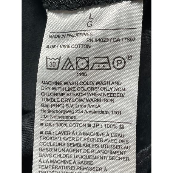 Banana Republic Women's Black Drop Shoulder Tie Button Up Crop Shirt Top Size L - Picture 4 of 4